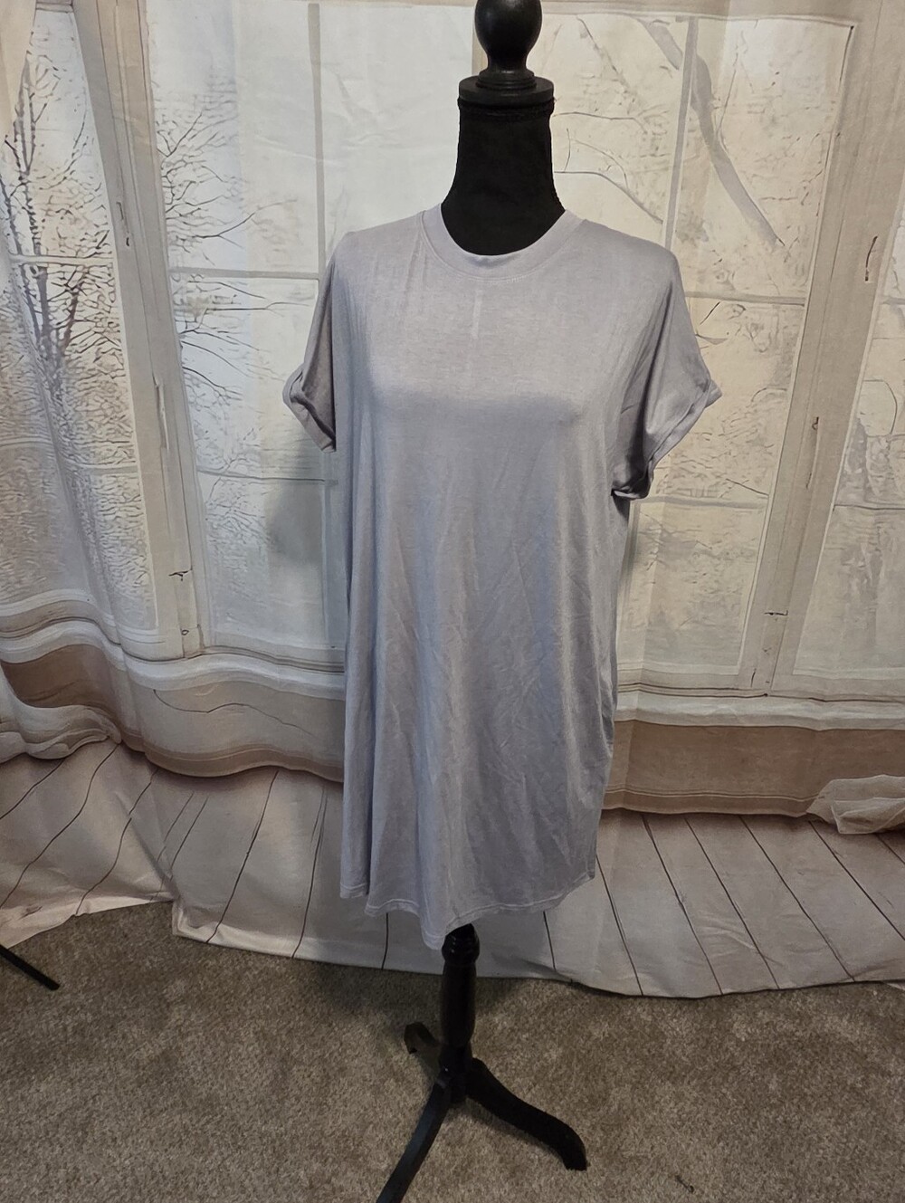 Kohl's Light Gray T-Shirt Dress